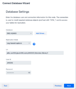 SymmetricDS connection to DB2 for IBM i using journal based capture